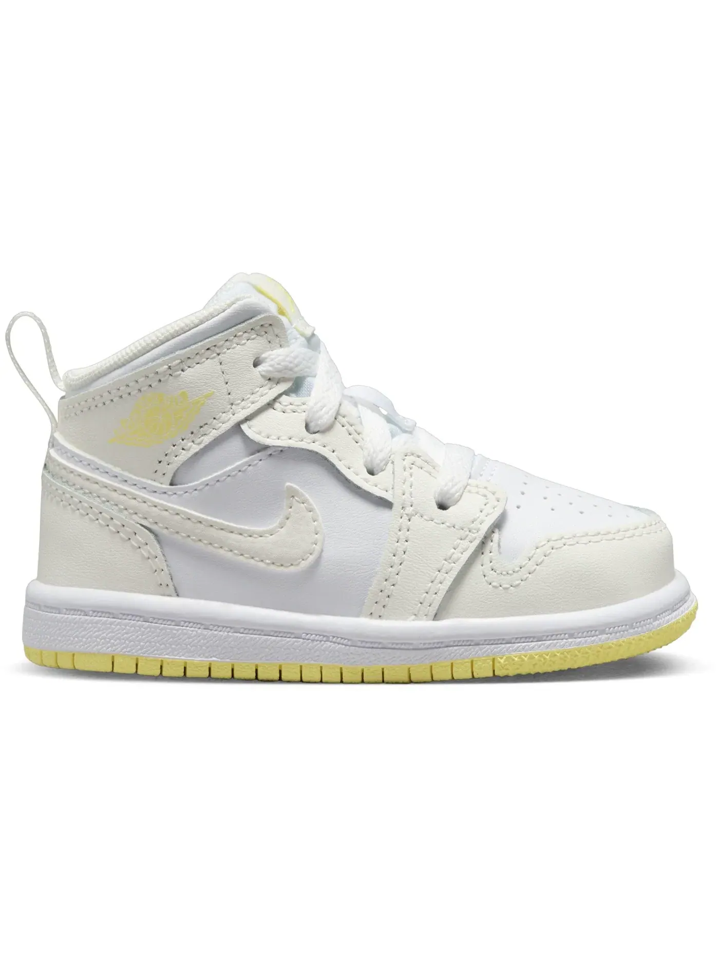 Детские кроссовки с высоким берцем Jordan 1 Mid Jordan — изображение 1 из 1, белый/светлый оранжевый