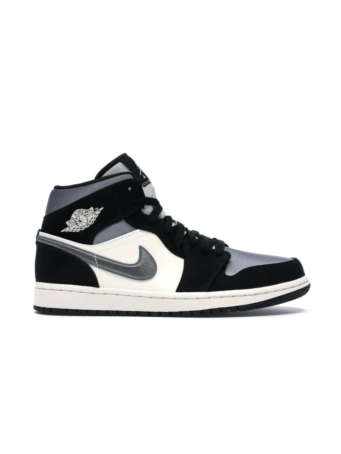 Мужские кроссовки с сатиновыми вставками Jordan 1 Mid Jordan — изображение 1 из 4, черный/серый