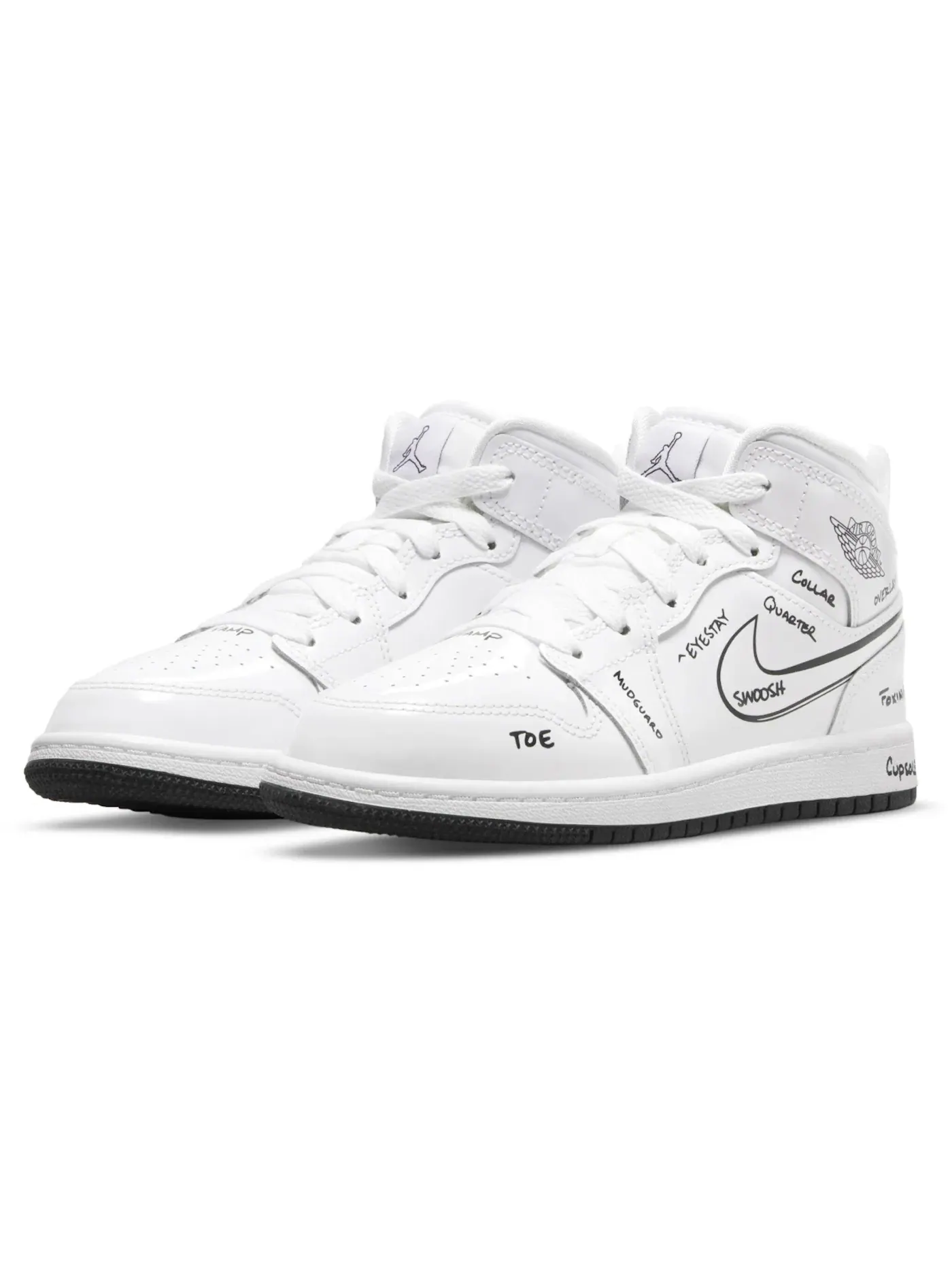 Детские кроссовки Lifestyle Jordan 1 Mid White/Black — изображение 1 из 1