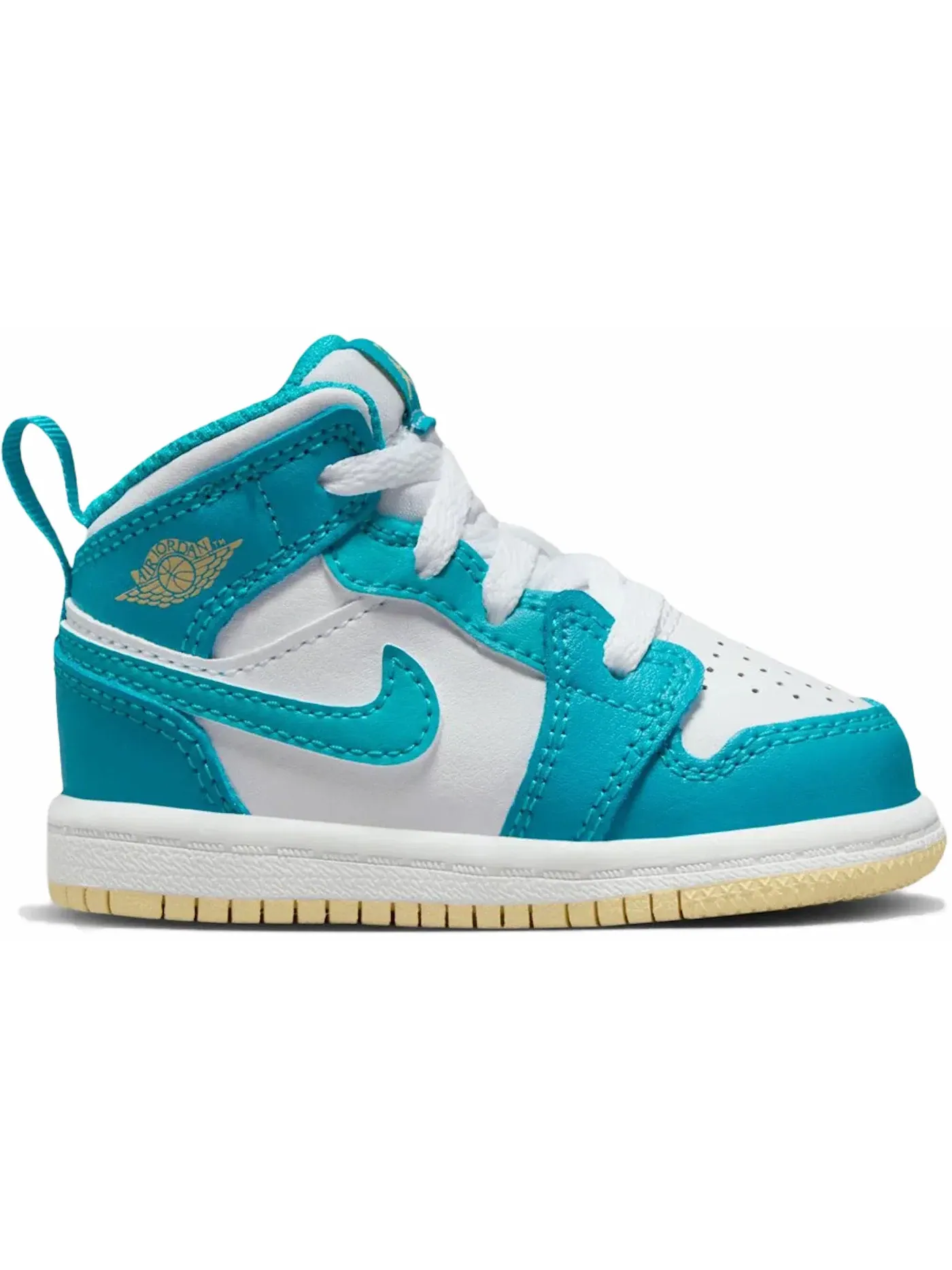 Детские кроссовки Lifestyle Jordan 1 Mid SE Jordan — изображение 1 из 1, белый/золотистый