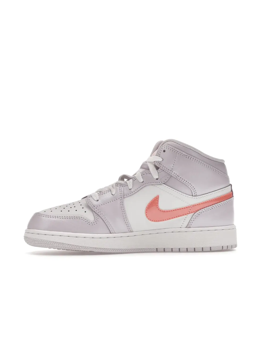 Детские кроссовки для девочек с принтом Jordan 1 Mid SE Jordan — изображение 3 из 4, белый/розовый