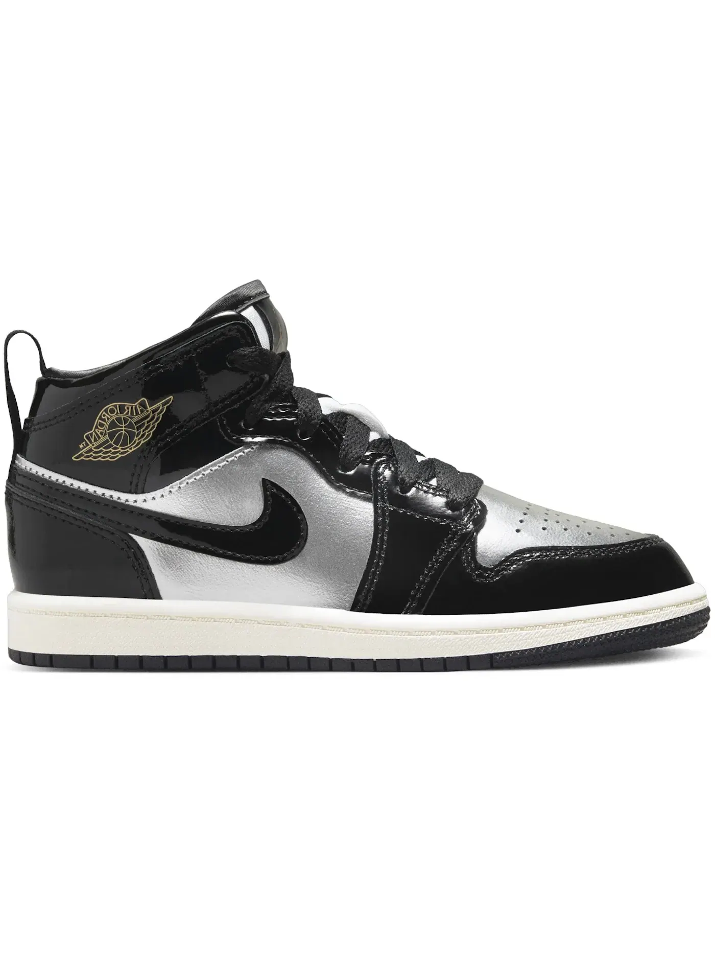 Детские кроссовки Lifestyle Jordan 1 Mid SE Jordan Black/Metallic Silver/Sail/Metallic Gold — изображение 1 из 1