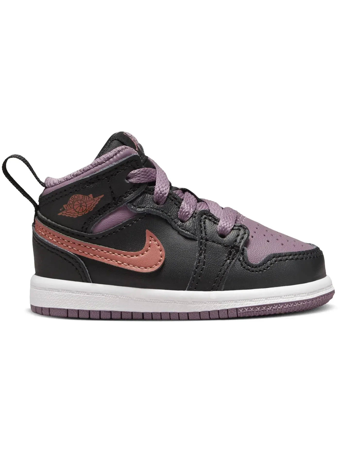 Детские кроссовки Lifestyle с принтом Jordan 1 Mid SE Jordan — изображение 1 из 1, черный белый оранжевый