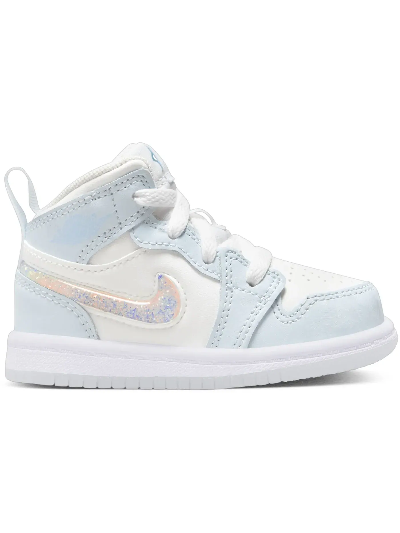 Детские кроссовки Lifestyle с принтом Jordan 1 Mid SE Jordan — изображение 1 из 1, синий/белый/белый/синий
