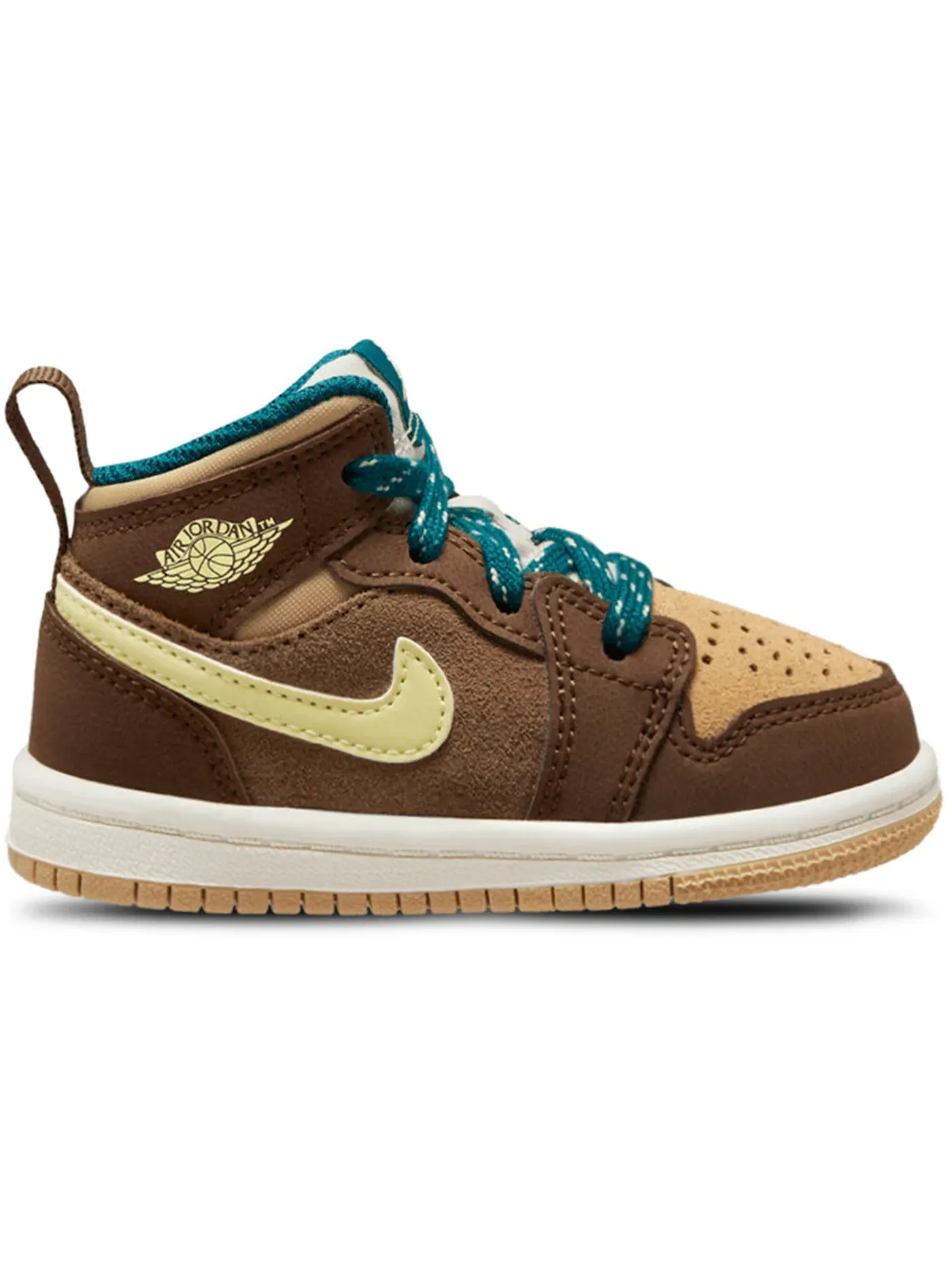 Детские кроссовки Lifestyle Jordan 1 Mid SE Jordan — изображение 1 из 1, зеленый-коричневый