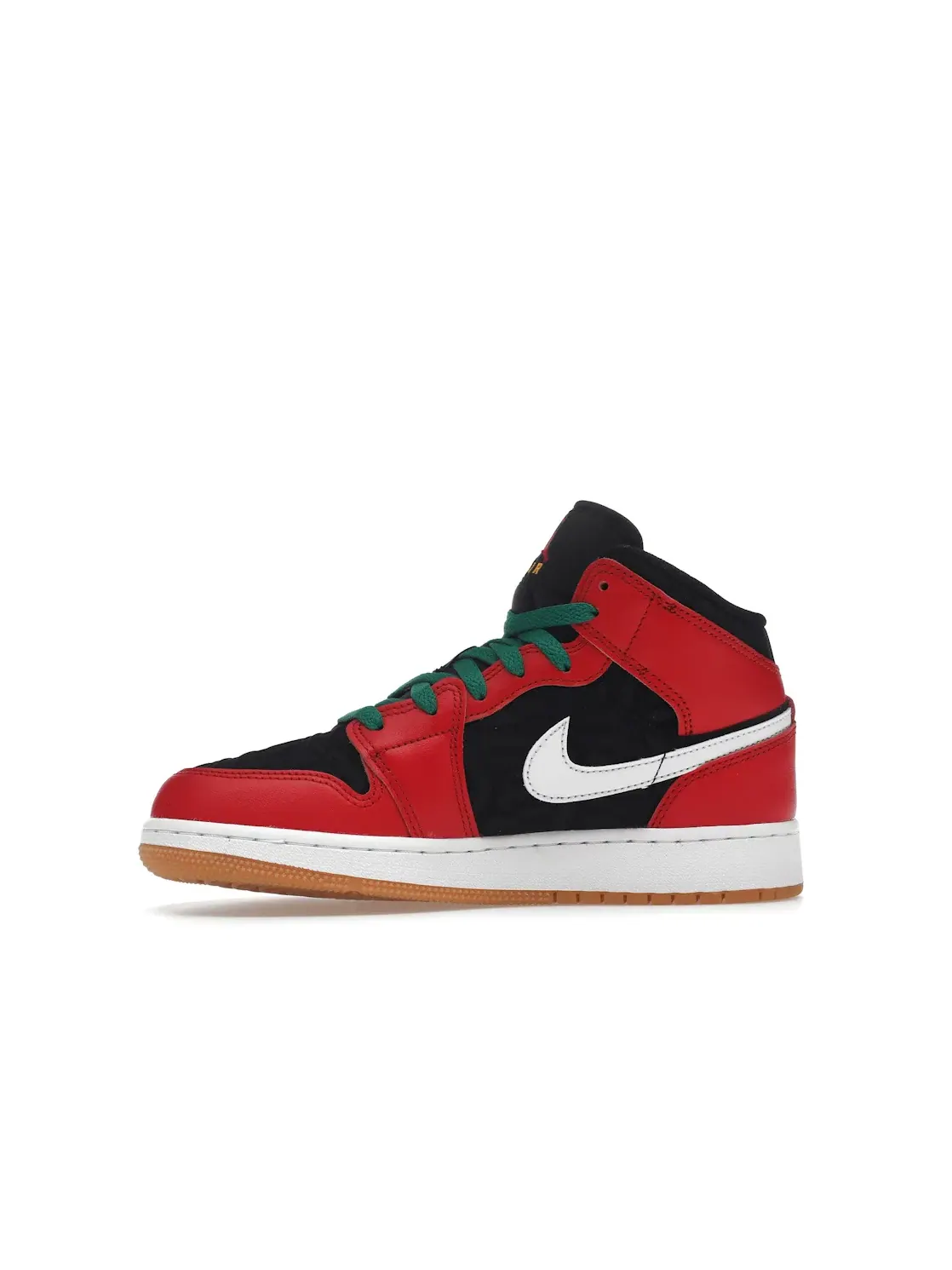 Детские кроссовки с рождественским принтом Jordan 1 Mid SE Christmas Jordan — изображение 3 из 4, черный/красный/белый