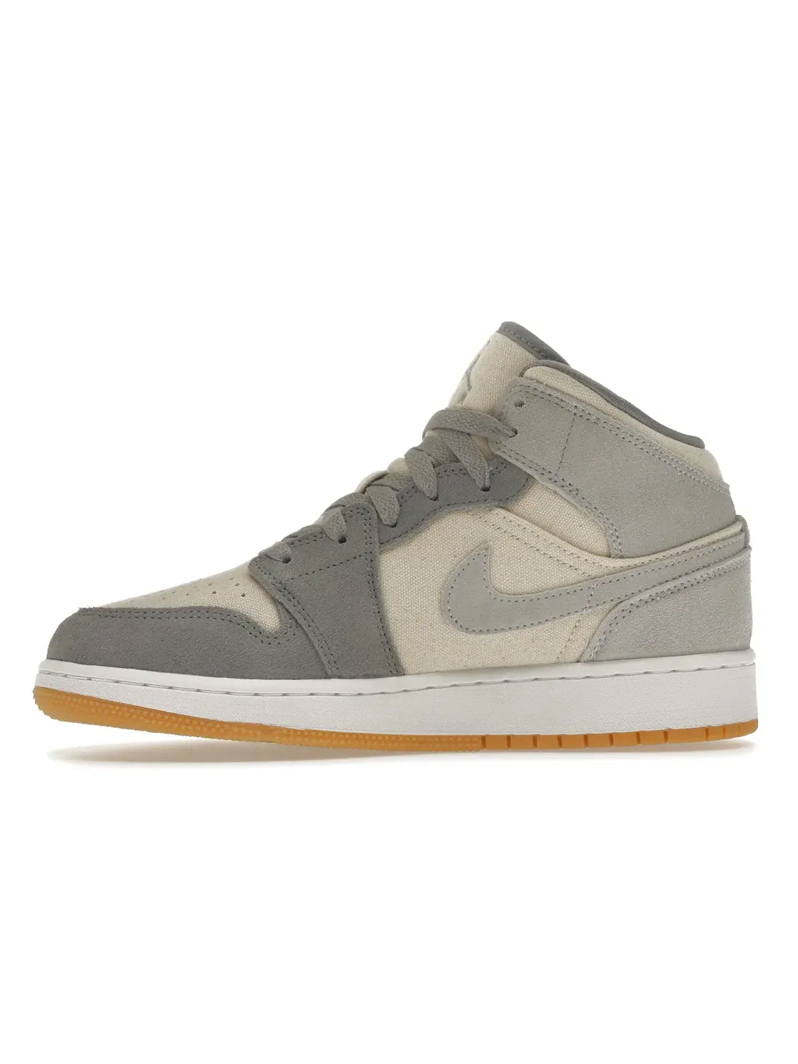 Детские кроссовки высокие с моделью Jordan 1 Mid SE Jordan — изображение 3 из 4, серый-белый-желтый