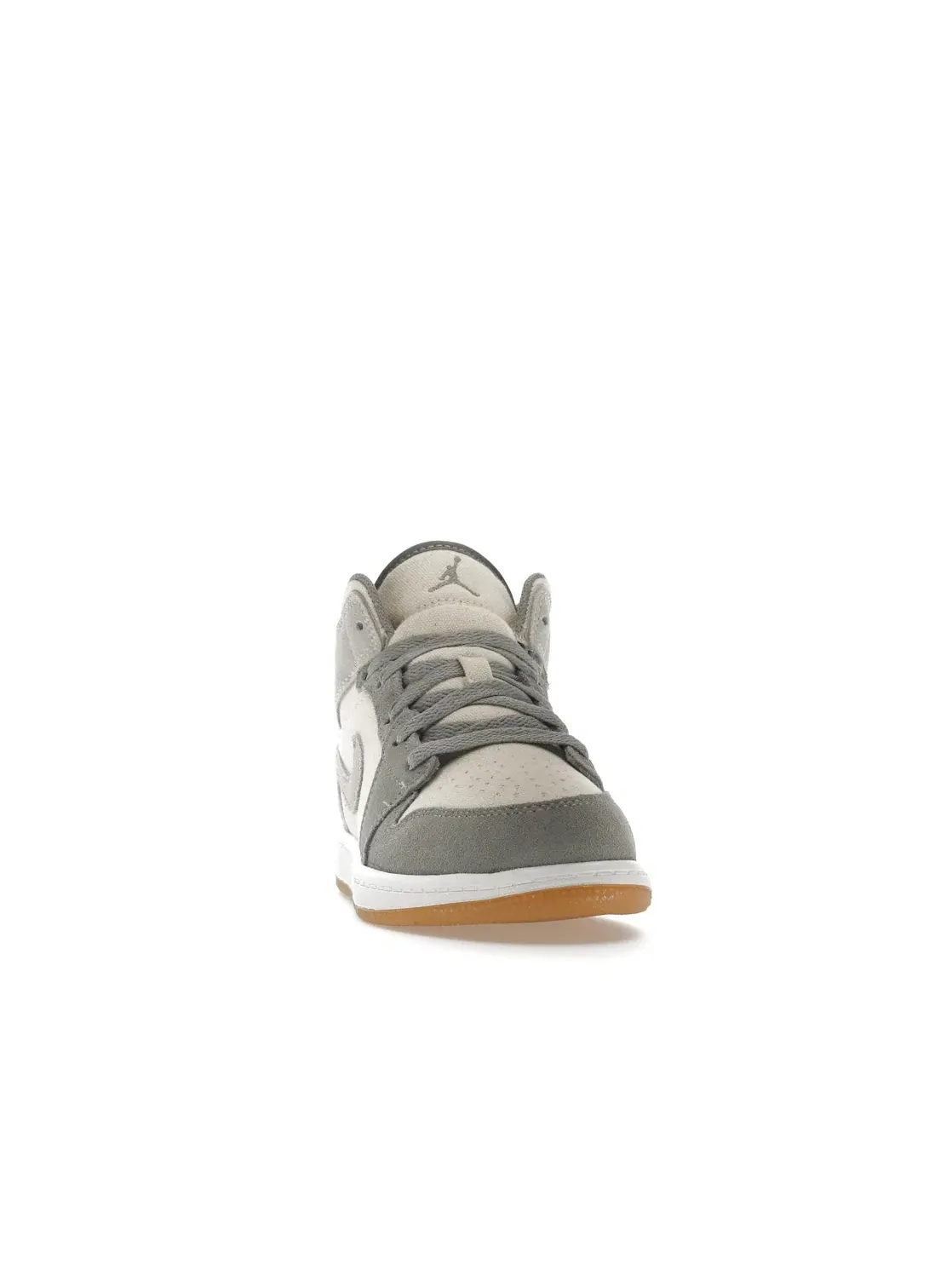 Детские кроссовки Lifestyle с канвасом и замшей Jordan 1 Mid SE — изображение 2 из 4, серый белый