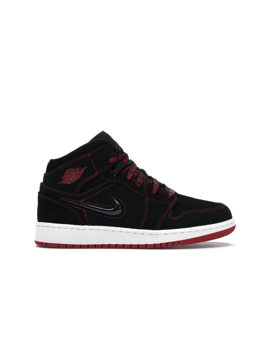 Детские кроссовки с принтом Jordan 1 Mid SE Jordan — изображение 1 из 4, черный/красный
