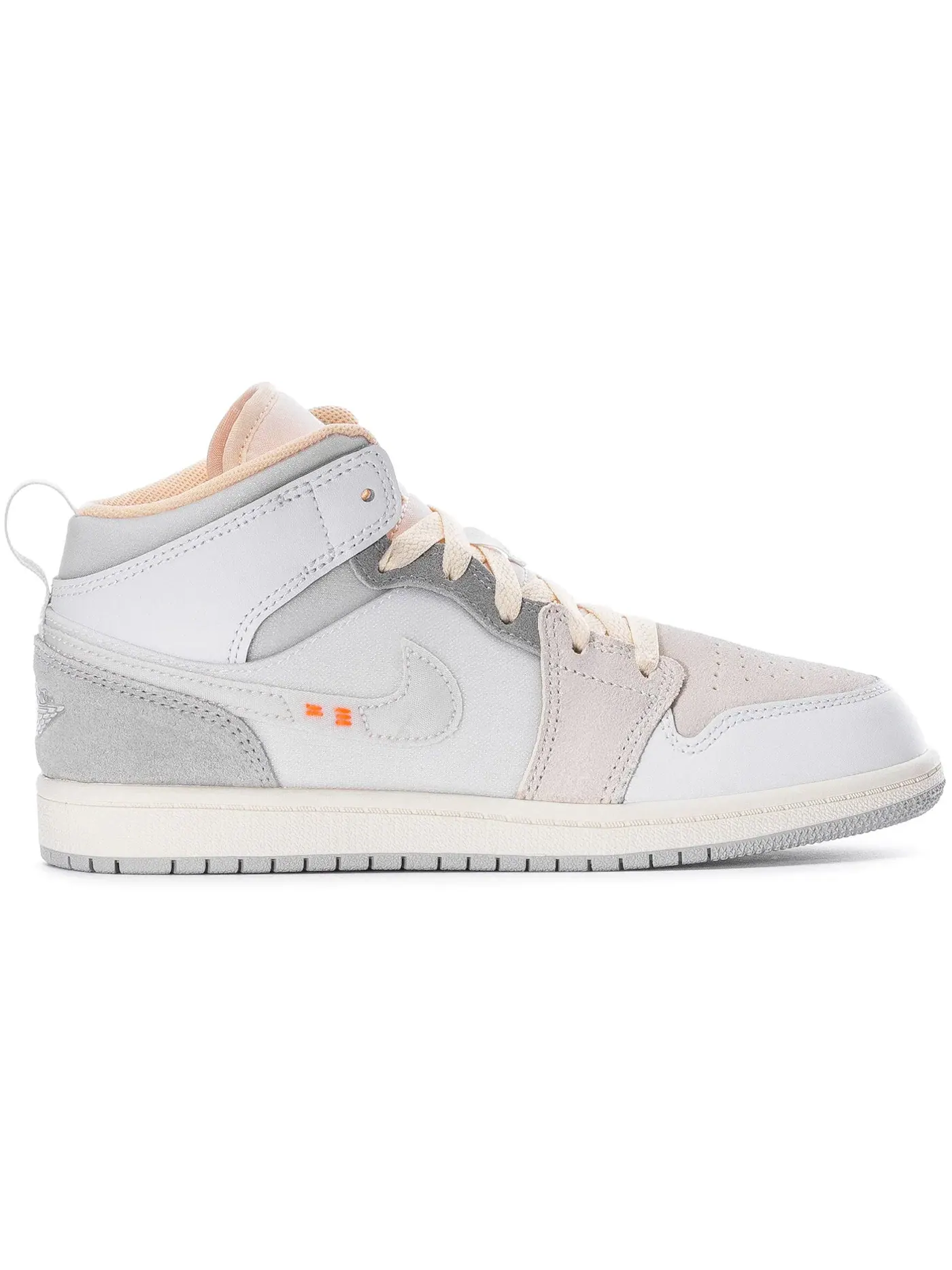 Детские кроссовки высокие с принтом Jordan 1 Mid SE Craft Craft Inside Out White Grey (PS) Jordan — изображение 1 из 1