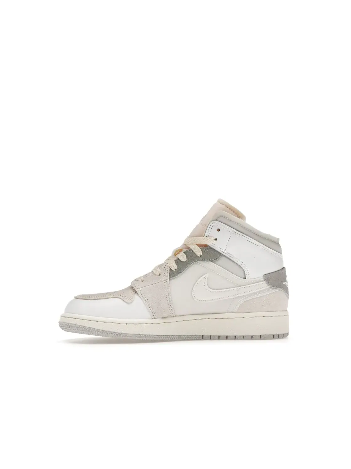Детские кроссовки с реверсивным слоем Jordan 1 Mid SE Craft Inside Out White Grey — изображение 3 из 4