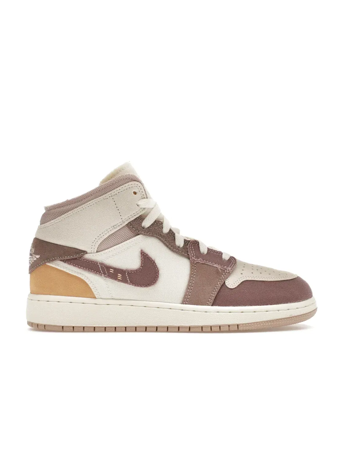 Детские кроссовки с деконструированным дизайном Jordan 1 Mid SE Craft Jordan — изображение 1 из 4, золотистый