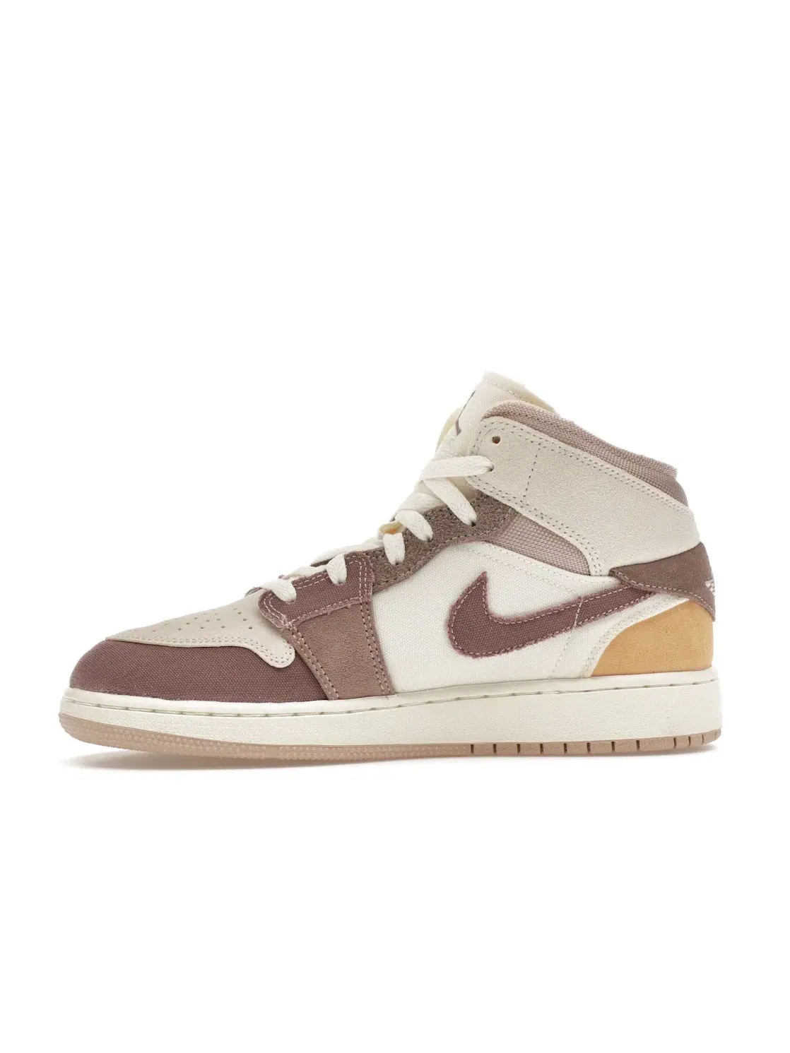 Детские кроссовки с деконструированным дизайном Jordan 1 Mid SE Craft Jordan — изображение 3 из 4, золотистый