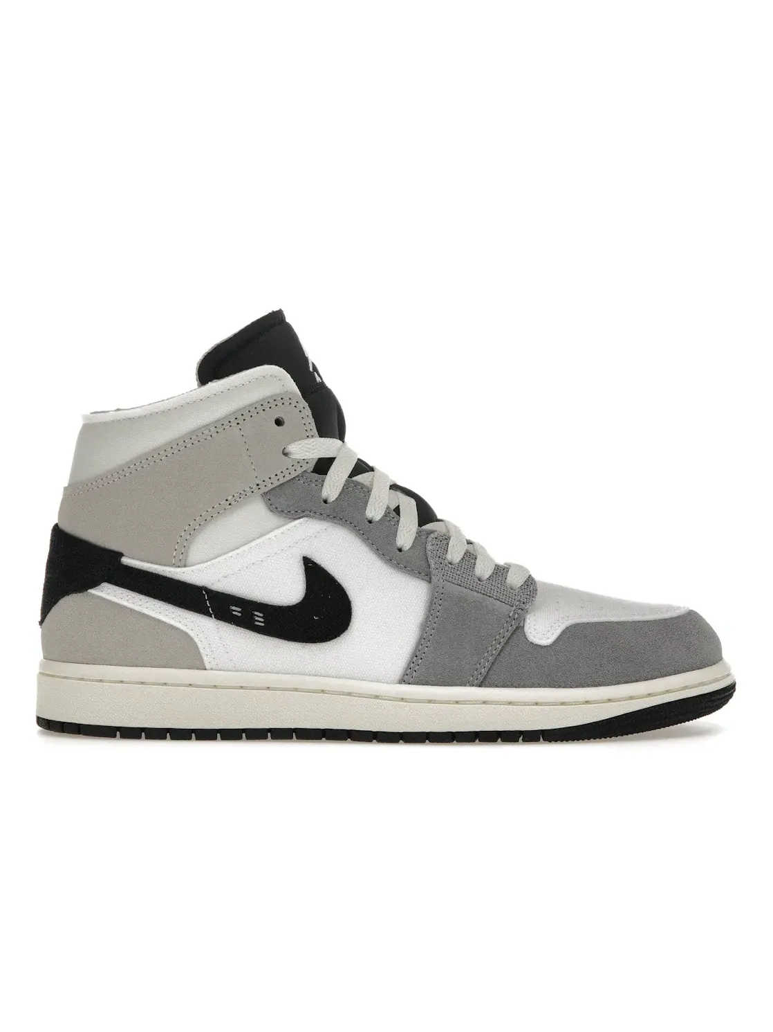 Мужские кроссовки с премиальной отделкой Jordan 1 Mid SE Craft Jordan — изображение 1 из 4, серый/белый/серый/черный