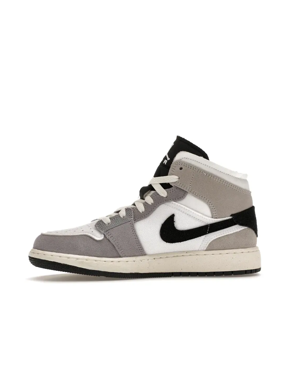 Детские кроссовки Lifestyle из текстурированных материалов Jordan 1 Mid SE Craft White Cement Grey Black GS