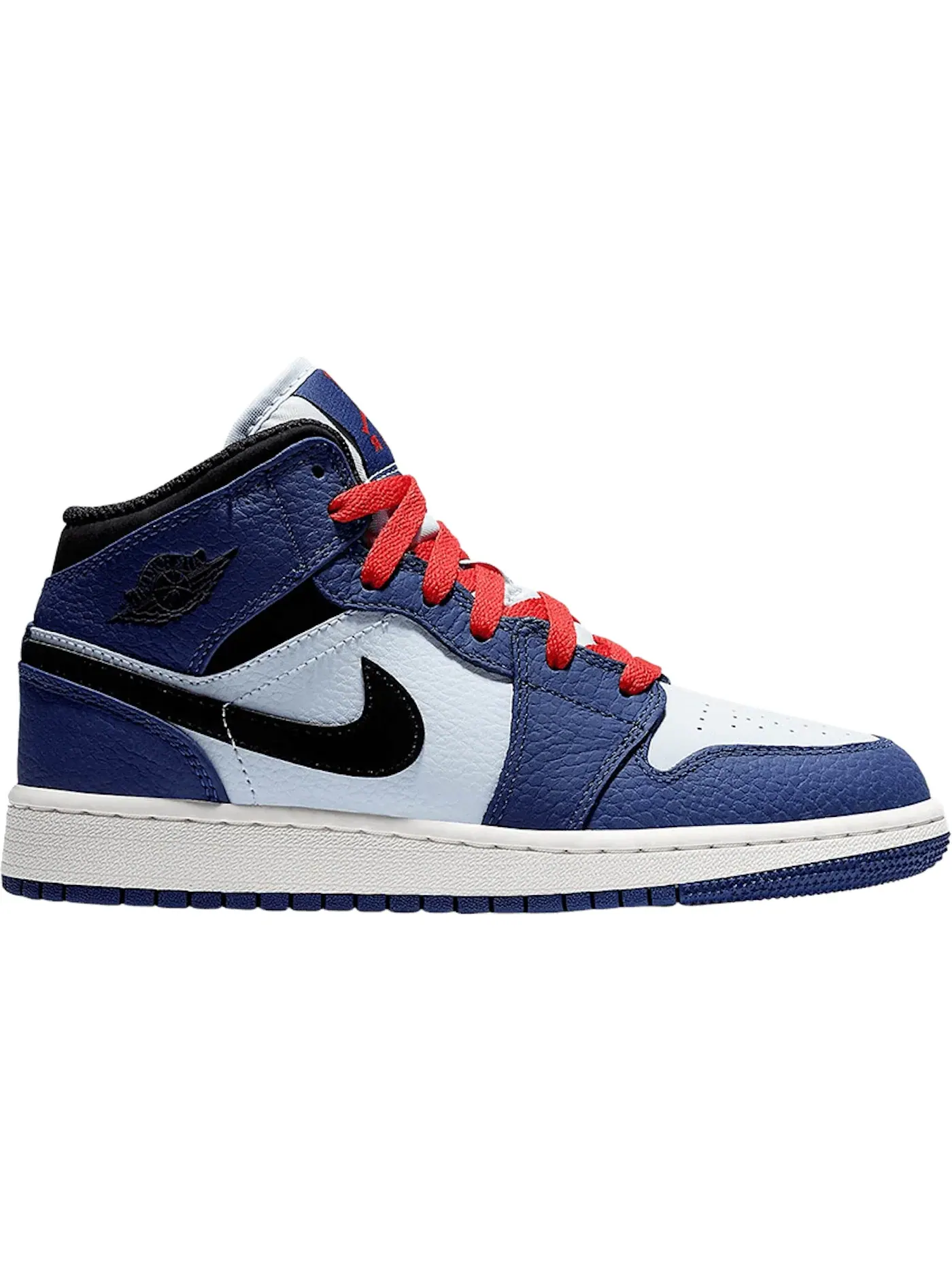 Детские кроссовки для мальчиков с кожаным верхом Jordan 1 Mid — изображение 1 из 1, глубокий синий/черный