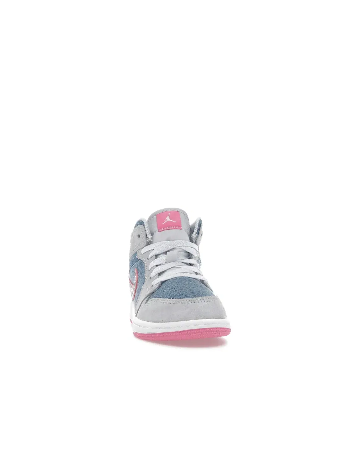 Детские кроссовки Lifestyle Jordan 1 Mid SE Denim Sequin Jordan — изображение 2 из 4, белый/розовый