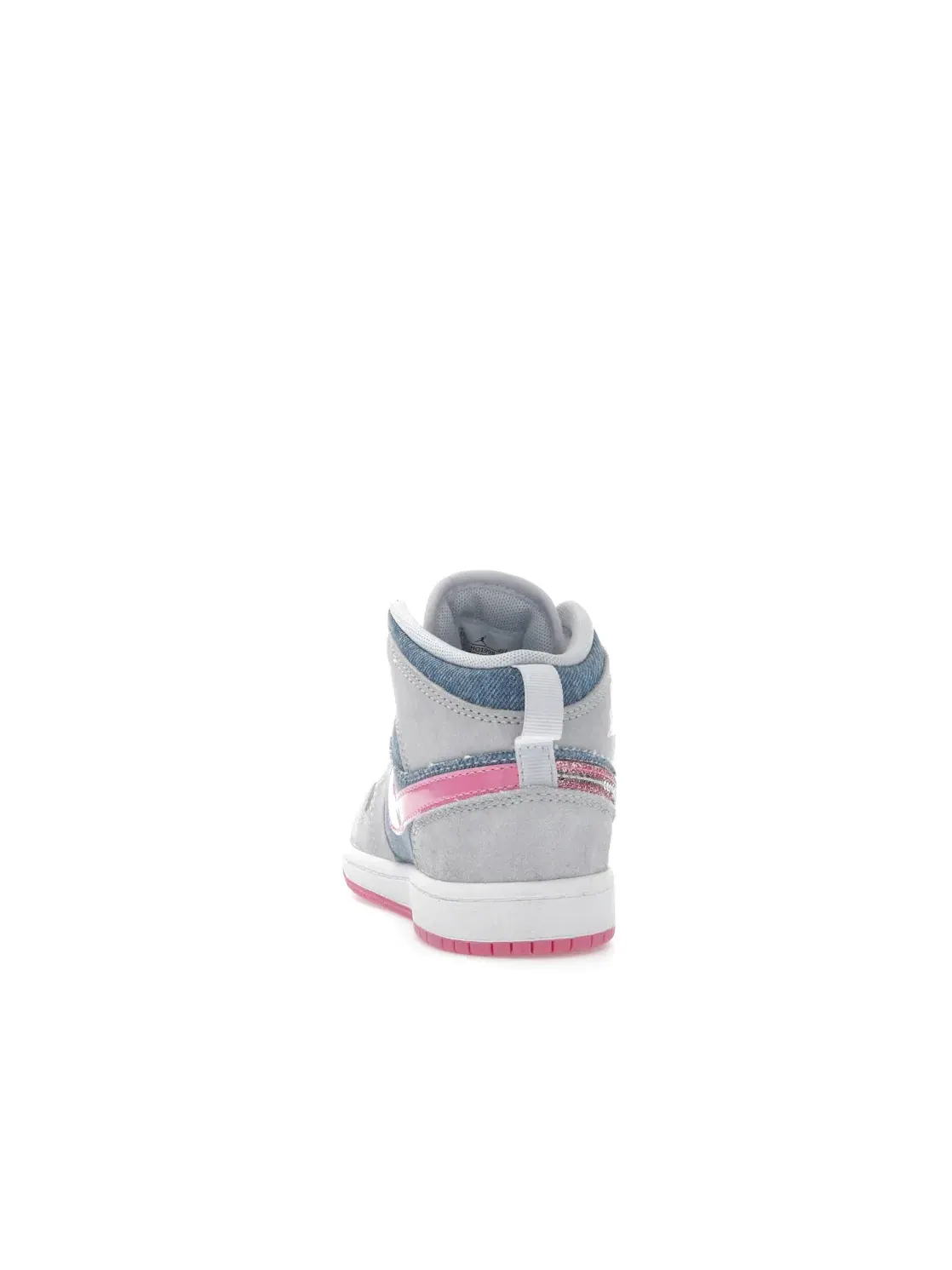 Детские кроссовки Lifestyle Jordan 1 Mid SE Denim Sequin Jordan — изображение 4 из 4, белый/розовый