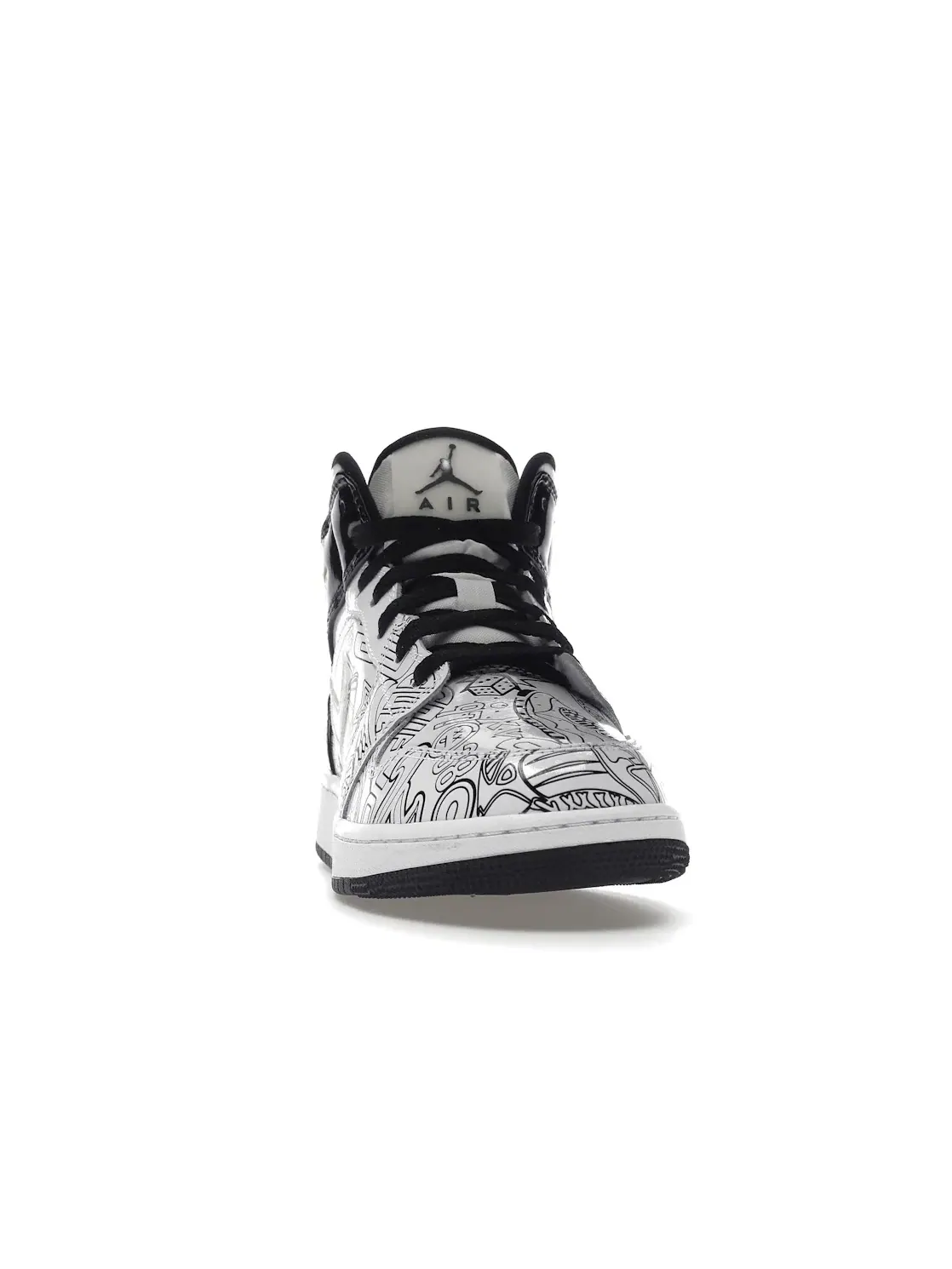 Детские кроссовки с принтом Jordan 1 Mid SE DIY Jordan — изображение 2 из 4, белый/белый-черный