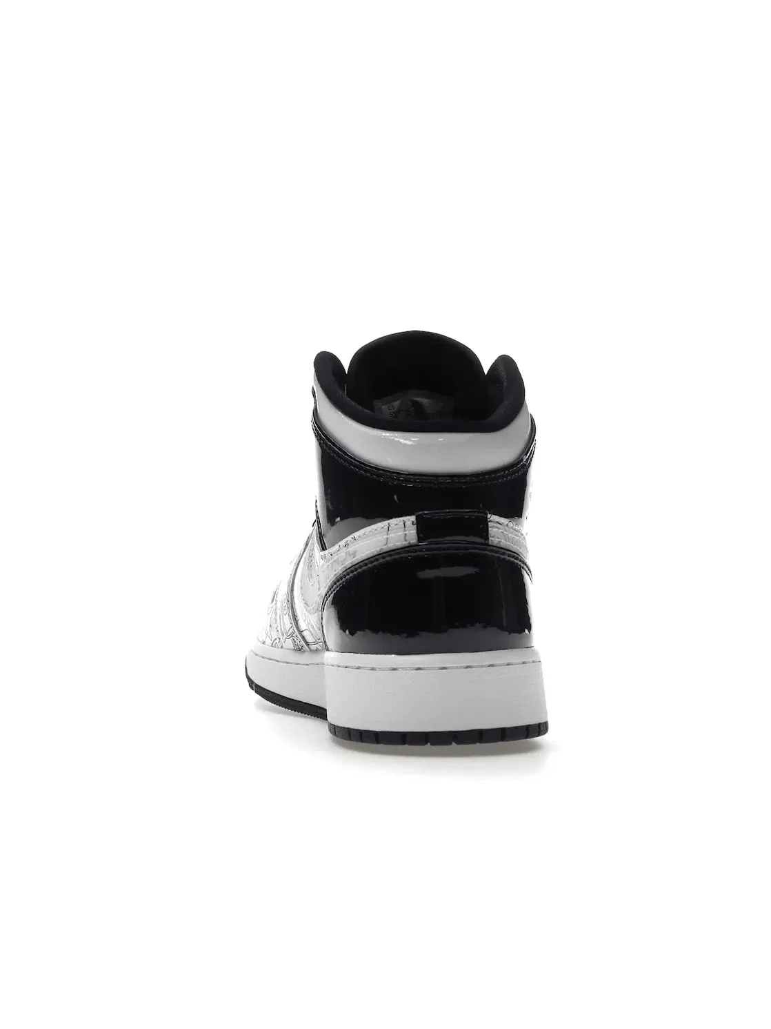 Детские кроссовки с принтом Jordan 1 Mid SE DIY Jordan — изображение 4 из 4, белый/белый-черный