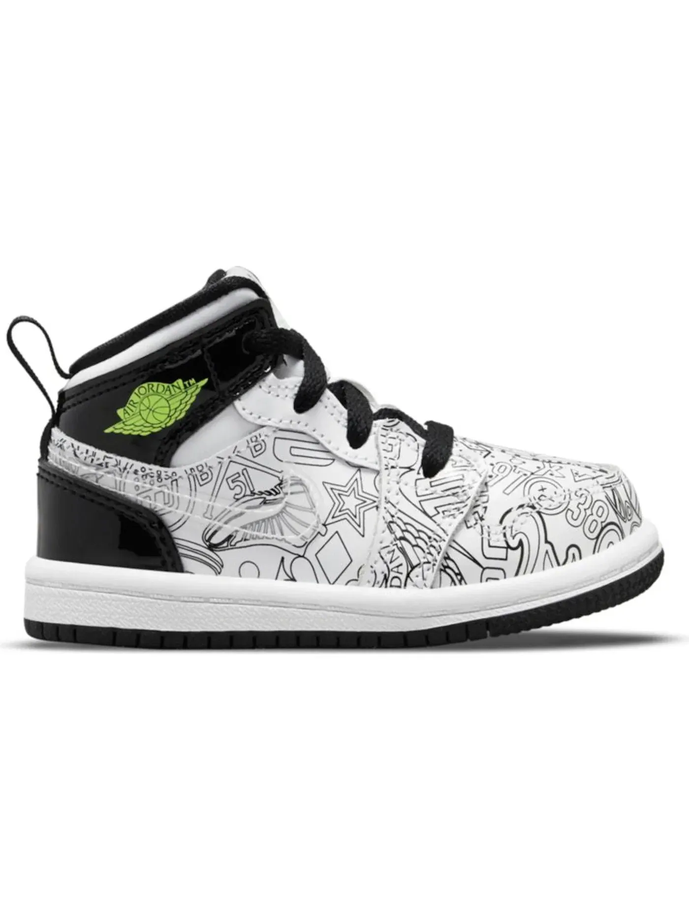 Детские кроссовки Lifestyle Jordan 1 Mid SE Jordan — изображение 1 из 1, белый/черный