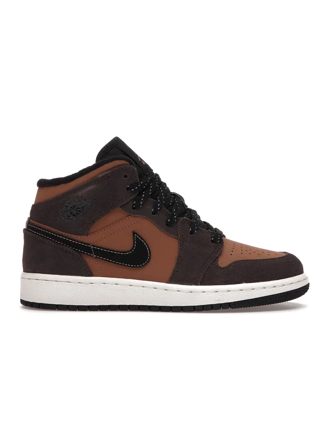 Детские кроссовки Lifestyle с замшевым верхом Jordan 1 Mid SE — изображение 1 из 4, темный/коричневый/черный