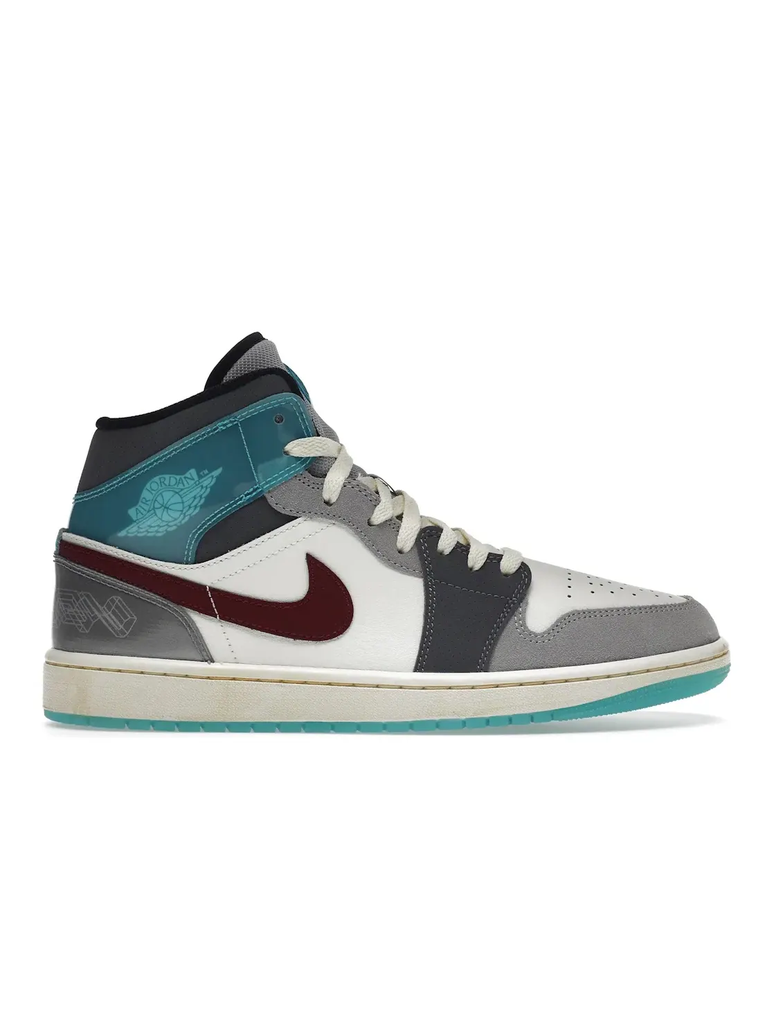 Мужские кроссовки с космическим дизайном Jordan 1 Mid SE Exploration Unit Jordan — изображение 1 из 4, серый/синий-красный