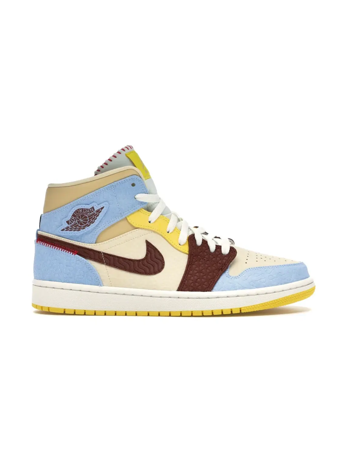 Мужские кроссовки с принтом Jordan 1 Mid SE Fearless Maison Chateau Rouge Jordan — изображение 1 из 4, коричневый