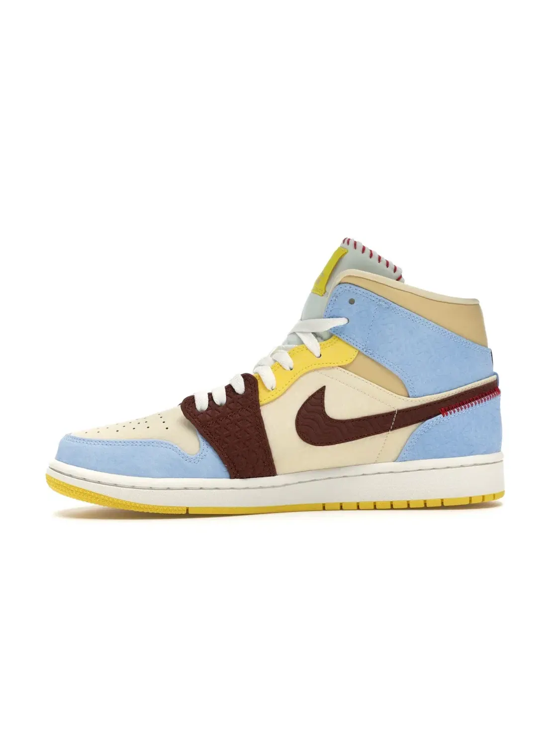 Мужские кроссовки с принтом Jordan 1 Mid SE Fearless Maison Chateau Rouge Jordan — изображение 3 из 4, коричневый