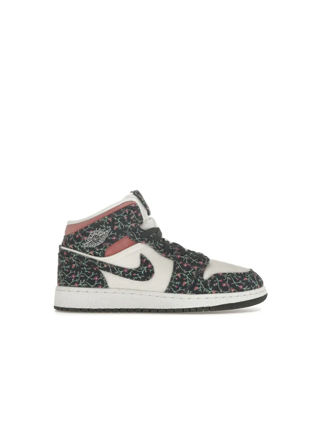 Детские кроссовки Lifestyle с принтом Jordan 1 Mid SE Floral Jordan — изображение 1 из 4, красный
