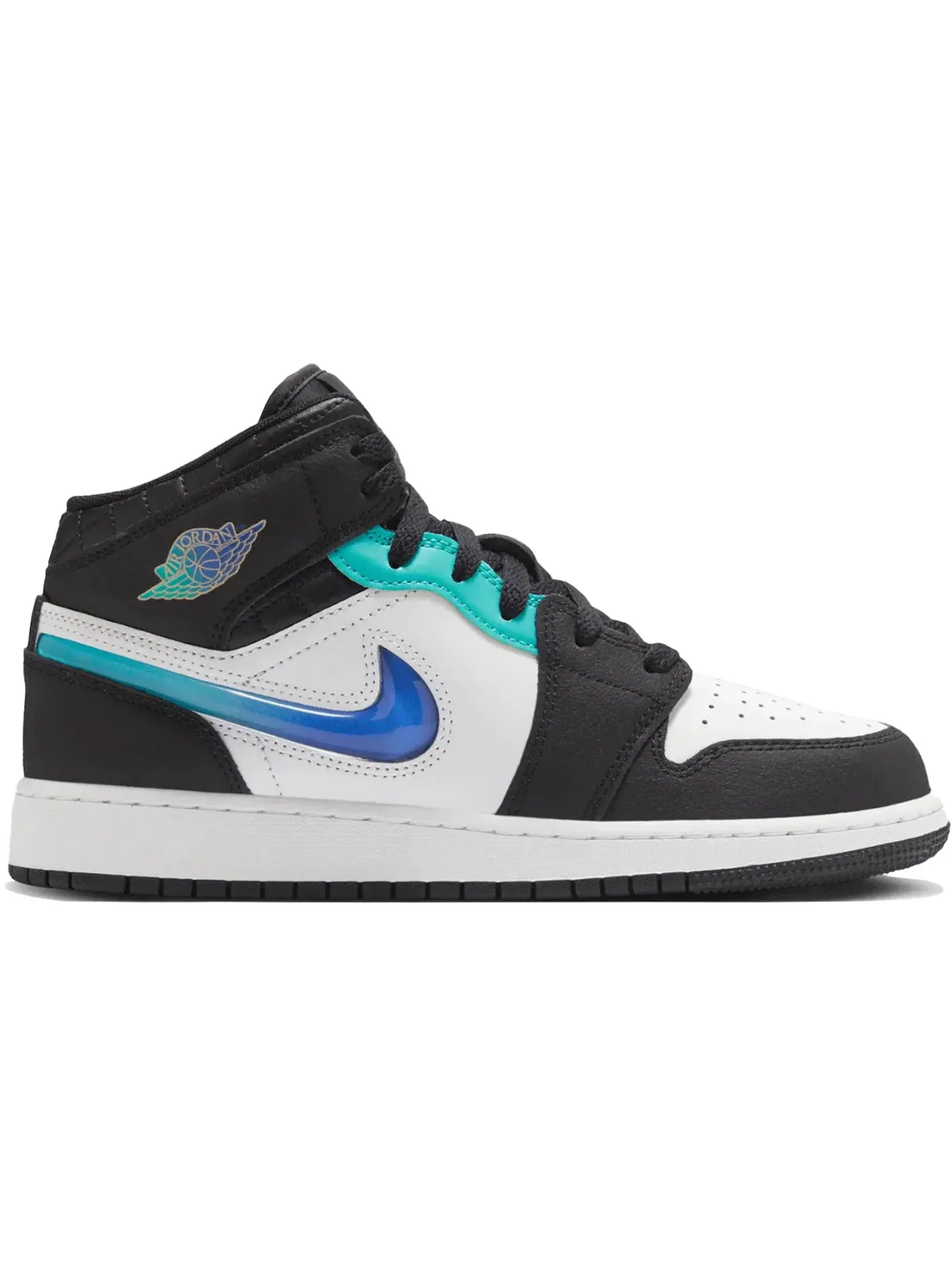Детские кроссовки Lifestyle с принтом Jordan 1 Mid SE Jordan — изображение 1 из 1, черный/белый//красный