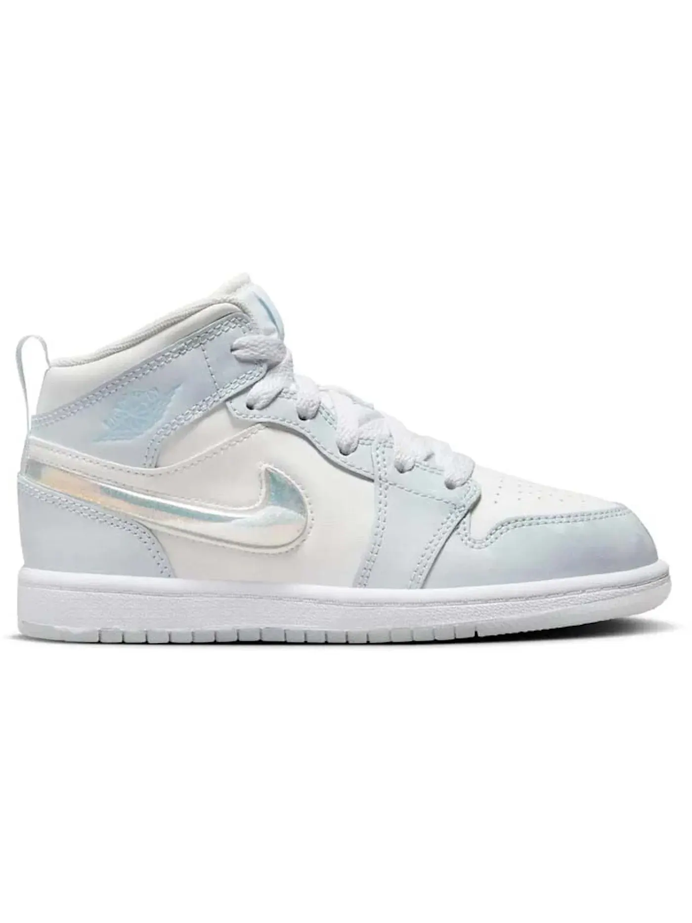 Детские кроссовки с блестящим swoosh Jordan 1 Mid SE Jordan — изображение 1 из 1, синий/белый/белый/синий