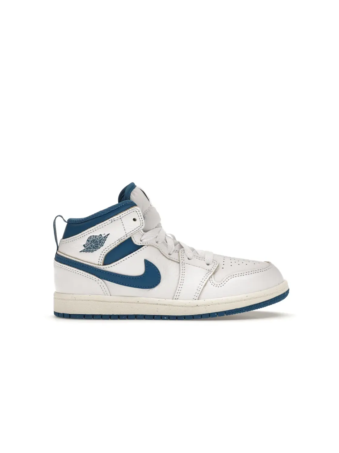 Детские кроссовки с высоким берцем Jordan 1 Mid SE Industrial Blue (PS) Jordan — изображение 1 из 4, белый//синий