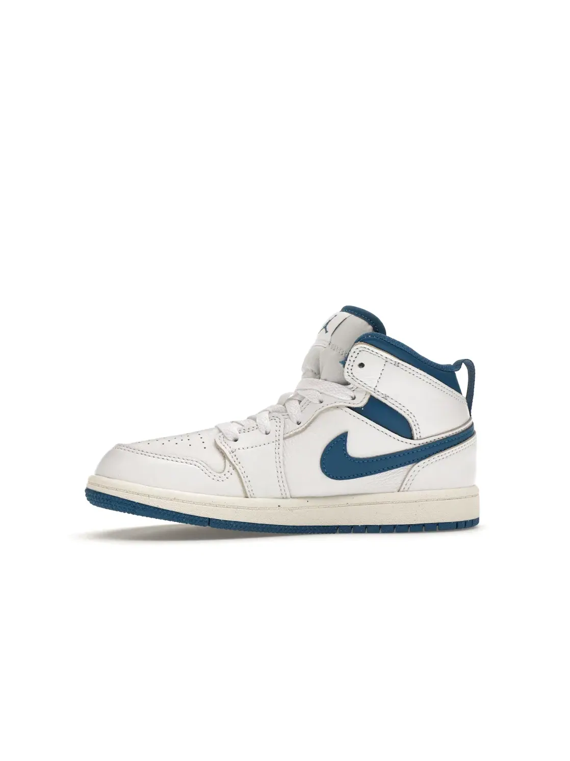 Детские кроссовки с высоким берцем Jordan 1 Mid SE Industrial Blue (PS) Jordan — изображение 3 из 4, белый//синий
