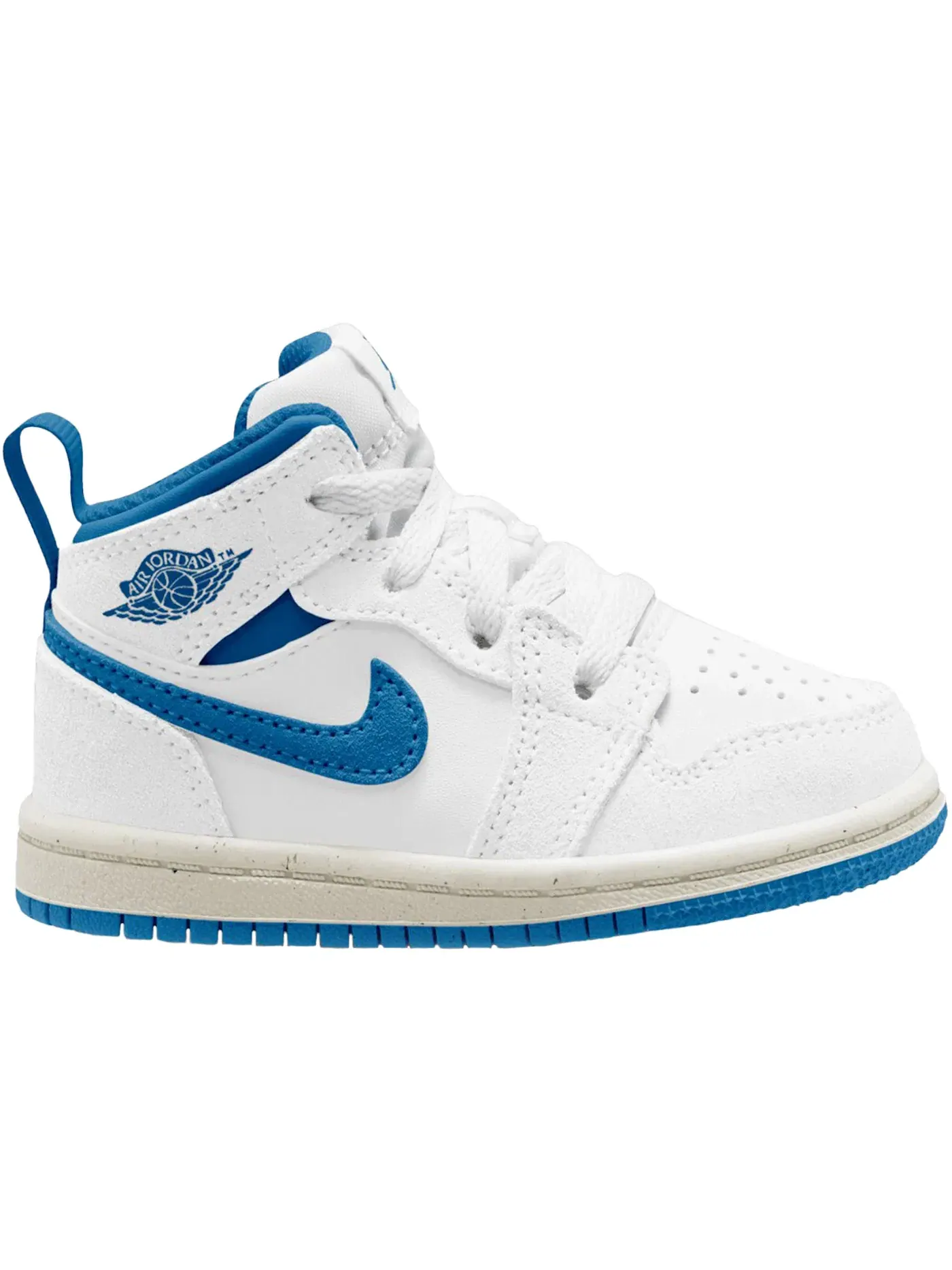 Детские кроссовки с высоким берцем Jordan 1 Mid SE Jordan — изображение 1 из 1, белый синий