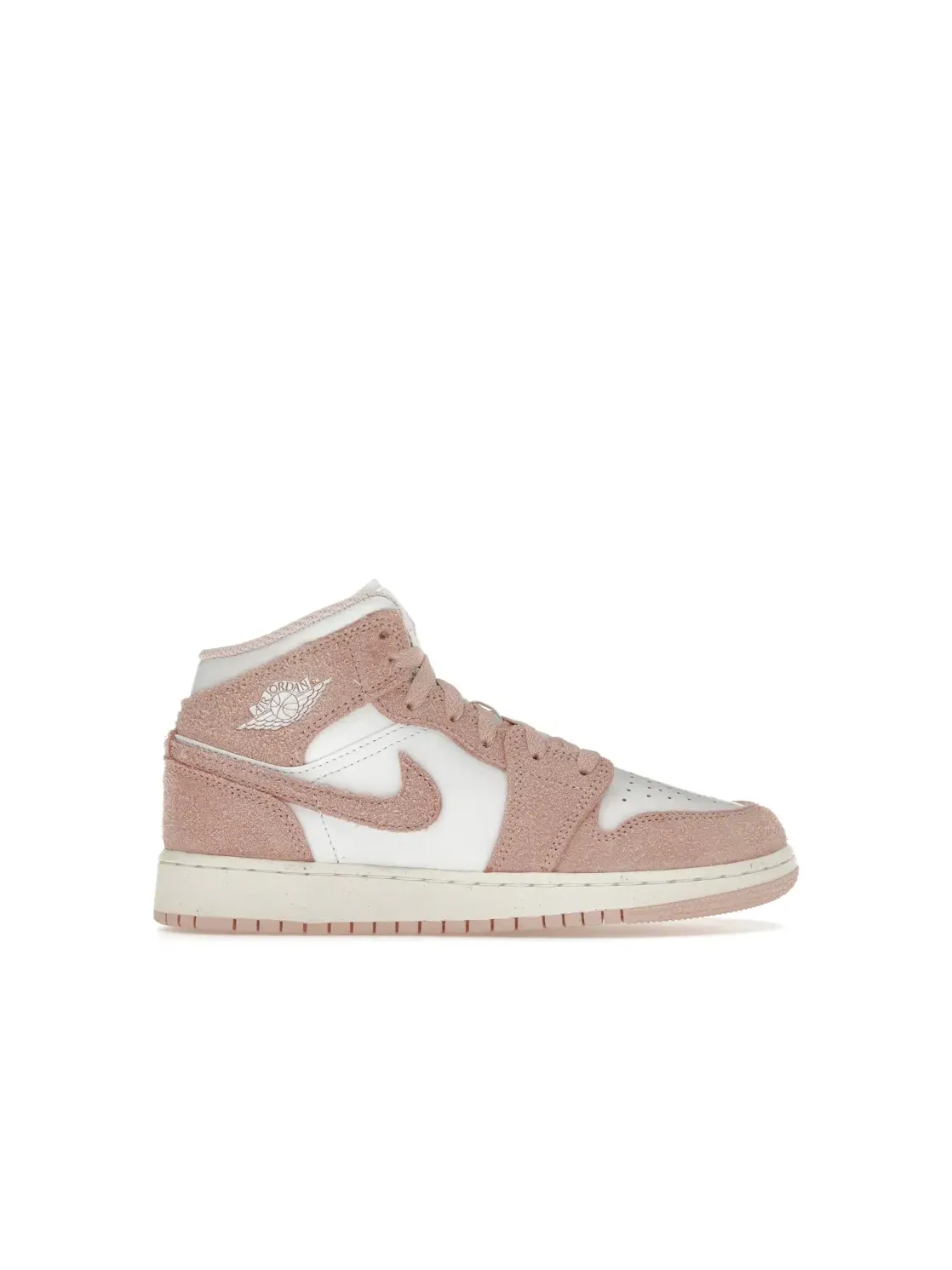 Детские кроссовки Lifestyle с принтом Jordan 1 Mid SE Jordan — изображение 1 из 4, белый розовый