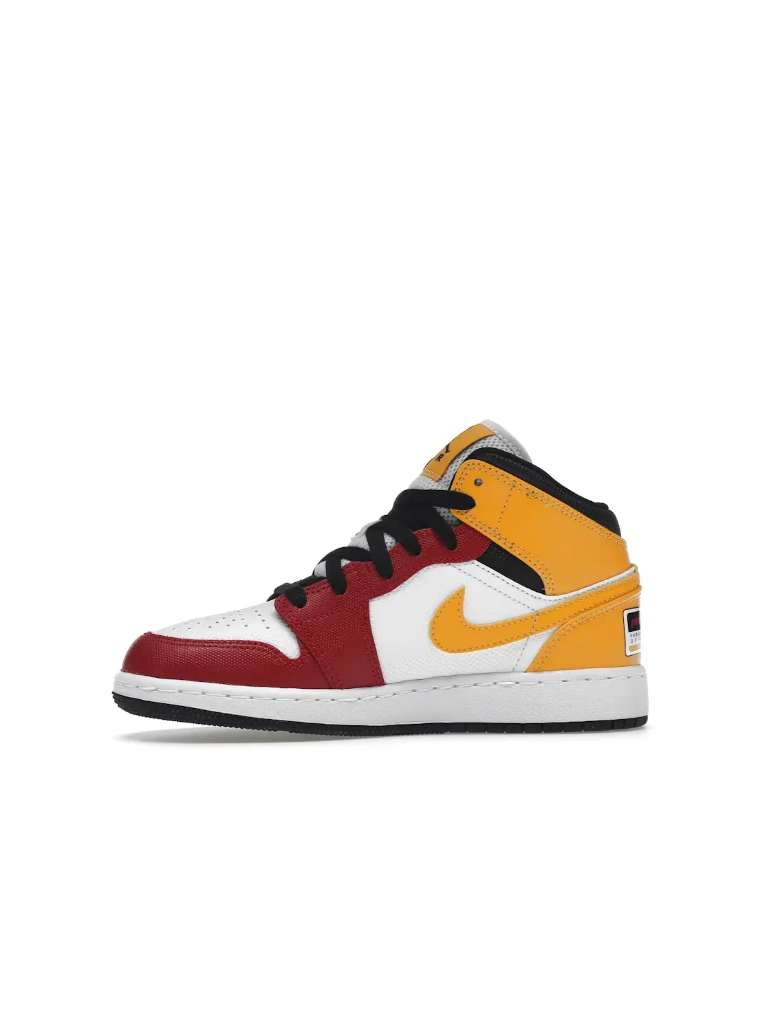 Детские кроссовки Lifestyle с цветовой блокировкой Jordan 1 Mid SE Jordan — изображение 3 из 4, белый/красный/желтый