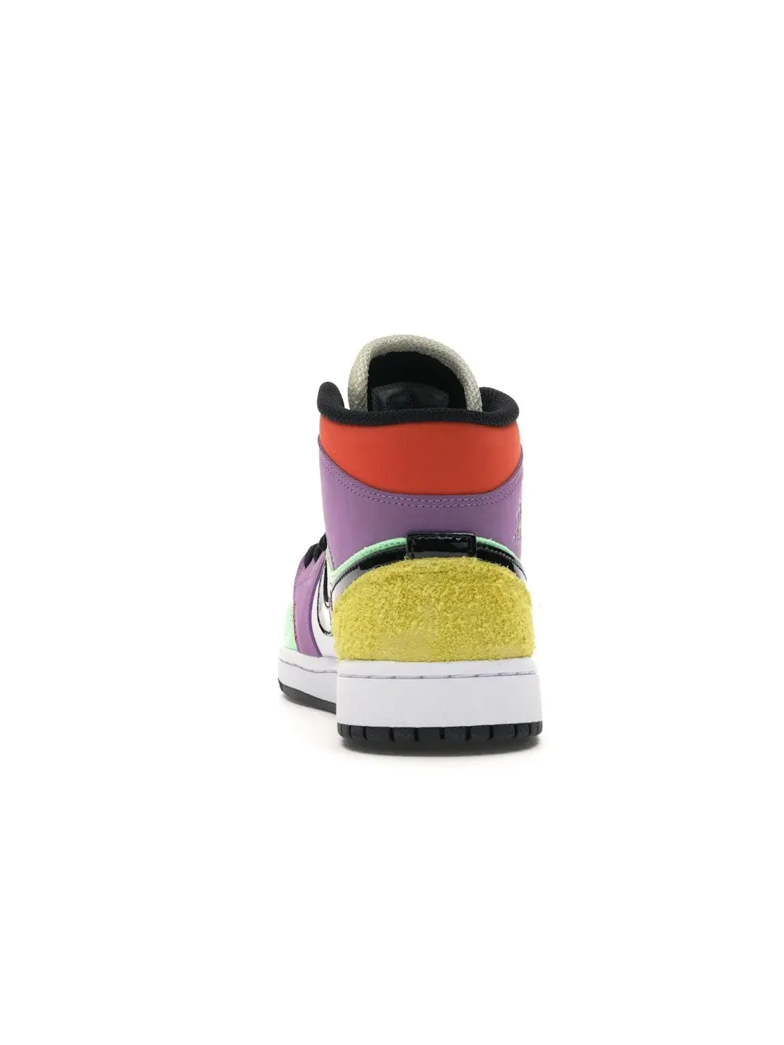 Женские кроссовки с цветочным принтом Jordan 1 Mid SE Multi-Color Jordan — изображение 4 из 4, белый/черный--оранжевый