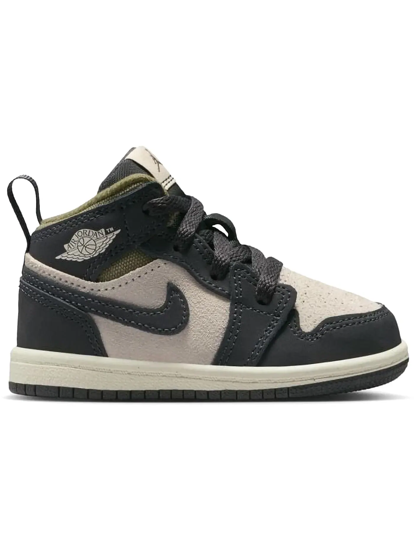 Детские кроссовки Lifestyle Jordan 1 Mid SE Off Noir Medium Olive Jordan — изображение 1 из 1