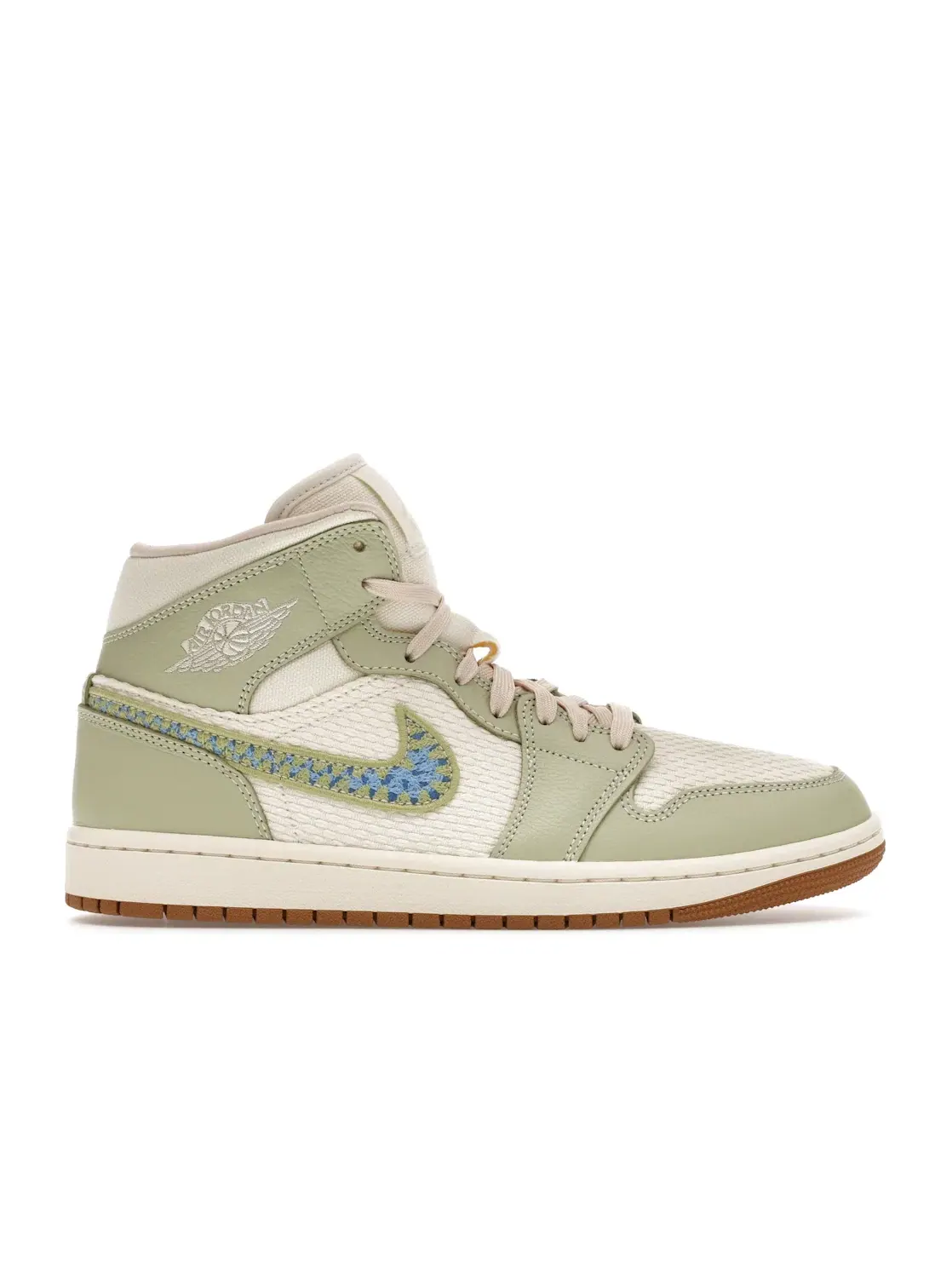 Женские кроссовки Lifestyle Jordan 1 Mid SE Jordan — изображение 1 из 4, оливковый//синий/белый