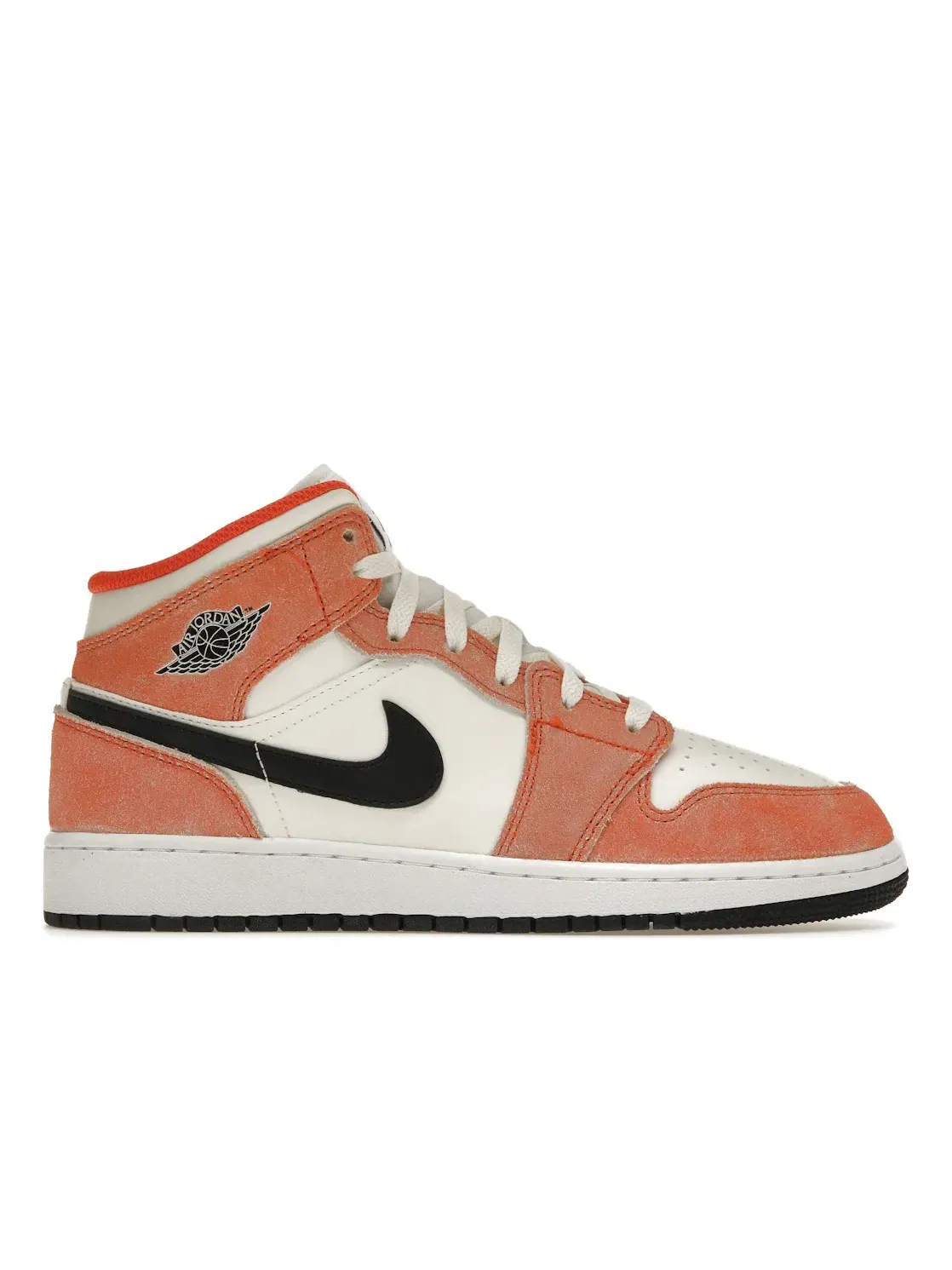 Детские кроссовки с замшевым верхом Jordan 1 Mid SE Jordan — изображение 1 из 4, оранжевый//белый/черный