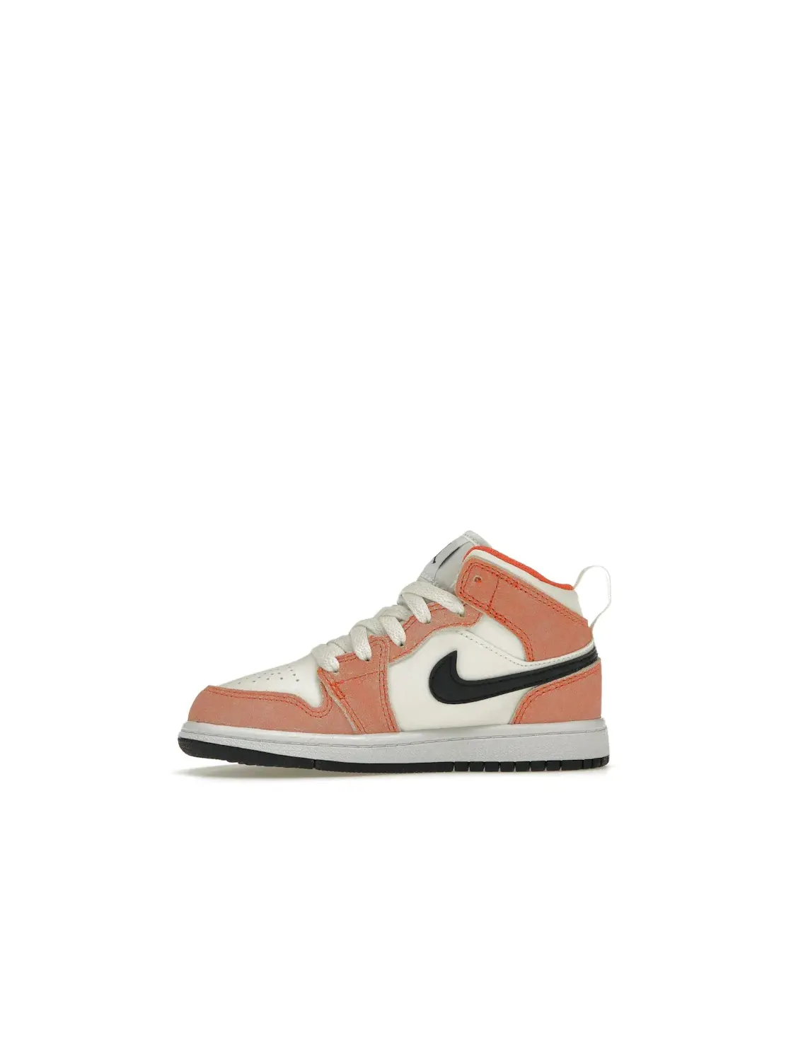 Детские кроссовки с оранжевой замшей Jordan 1 Mid SE Jordan — изображение 3 из 4, оранжевый//белый/черный