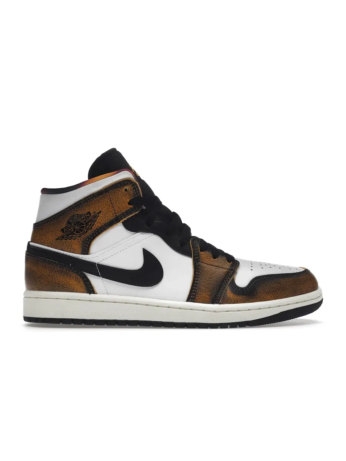 Мужские кроссовки с износом апельсинового цвета Jordan 1 Mid SE Jordan — изображение 1 из 4, черный/белый