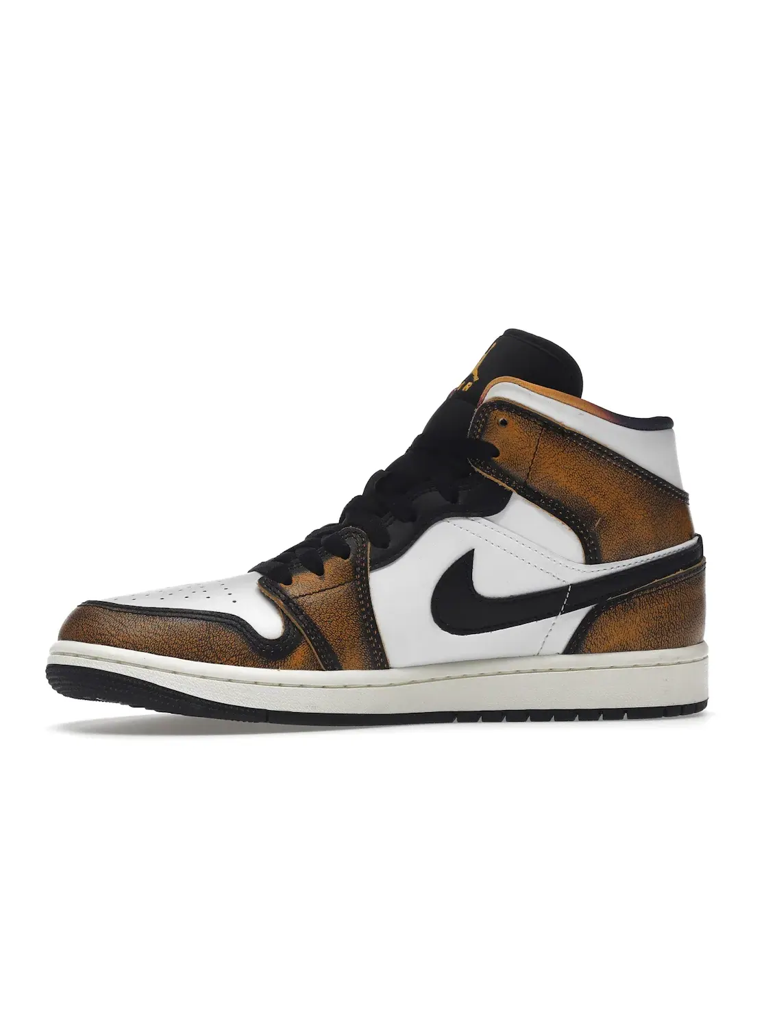 Мужские кроссовки с износом апельсинового цвета Jordan 1 Mid SE Jordan — изображение 3 из 4, черный/белый