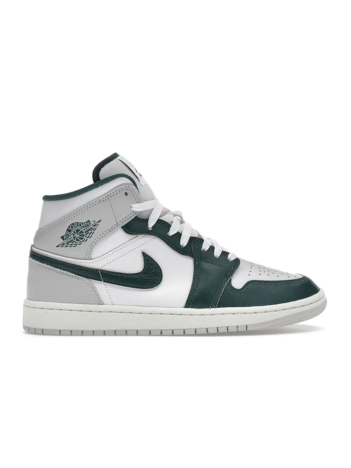 Мужские кроссовки высокие с кожаным верхом Jordan 1 Mid SE — изображение 1 из 4, белый//серый/зеленый