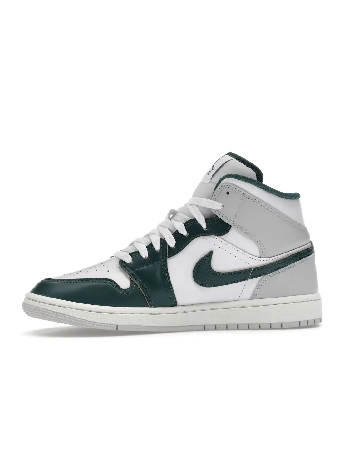Мужские кроссовки высокие с кожаным верхом Jordan 1 Mid SE — изображение 3 из 4, белый//серый/зеленый