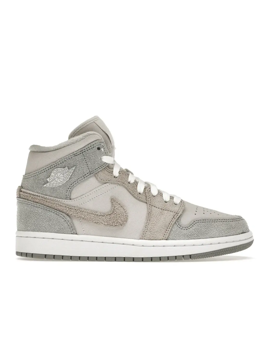 Женские кроссовки с замшевым верхом Jordan 1 Mid SE — изображение 1 из 4, серый/серый/белый