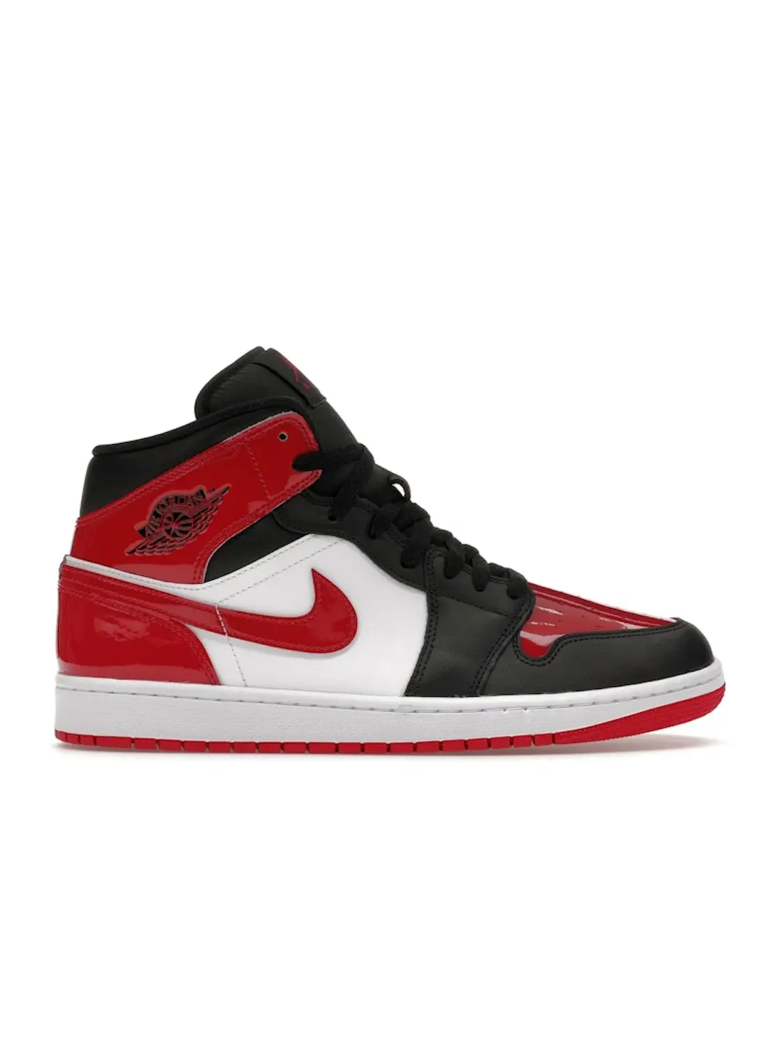 Мужские кроссовки с патентованной кожи Jordan 1 Mid SE Jordan — изображение 1 из 2, черный/белый/красный