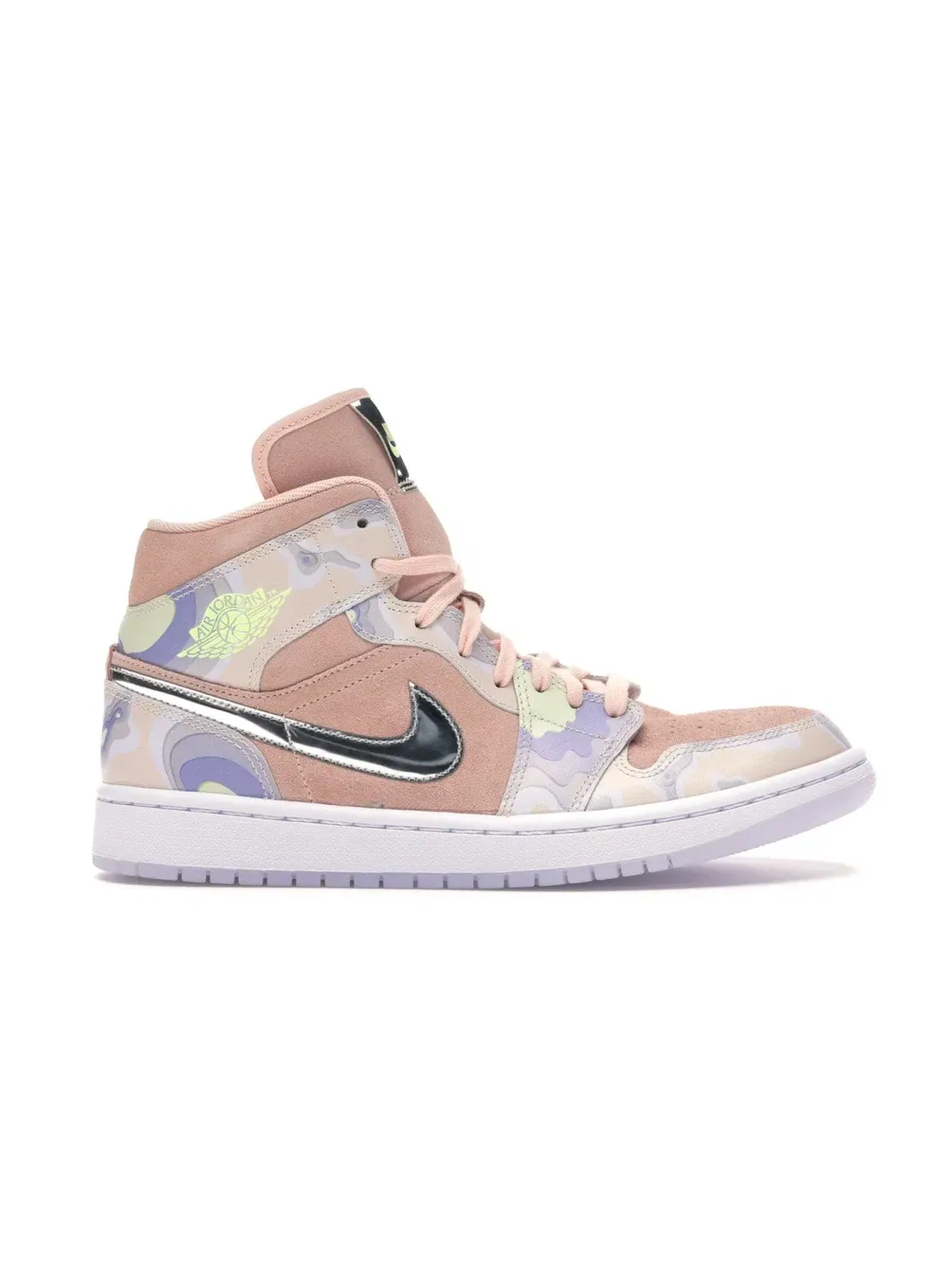 Женские кроссовки с замшевым верхом Jordan 1 Mid Jordan, Washed Coral/Chrome-Light Whistle — изображение 1 из 4