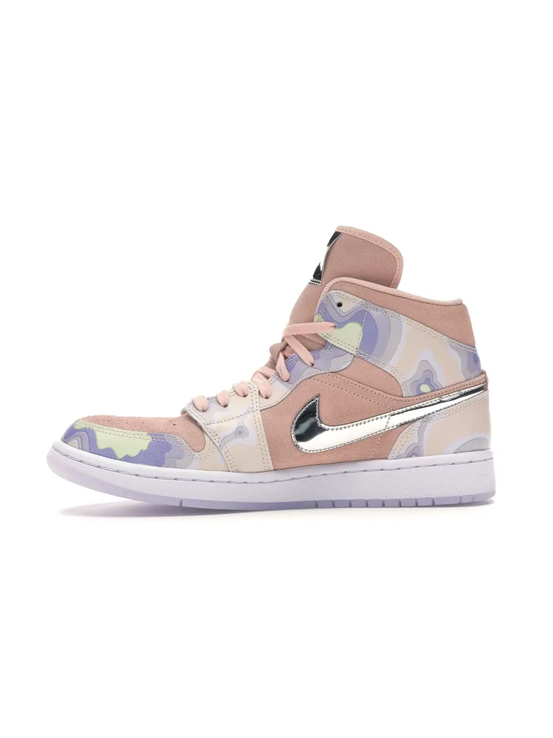 Женские кроссовки с замшевым верхом Jordan 1 Mid Jordan, Washed Coral/Chrome-Light Whistle — изображение 3 из 4